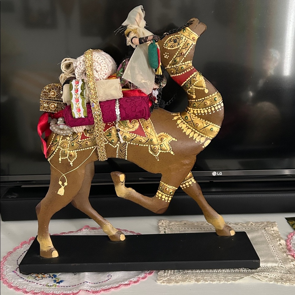 Handcrafted Cream and Gold Decorative Doll.on her way to the desert